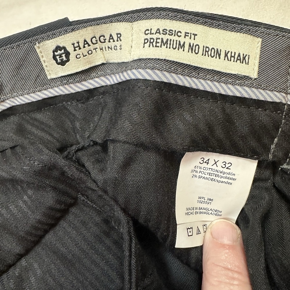 Haggar Men Premium Classic Straight Black Dress Pants Size‎ 34x32 Business Work - Picture 4 of 8